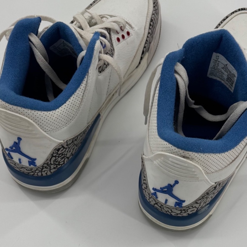 Jordan 3 Retro Wizards Mens White Blue CU1110-010 Elephant Print - Picture 2 of 10